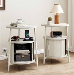 Nightstand with Charging Station (2pcs)