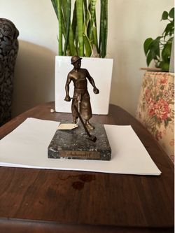 Vintage industrial worker bronze sculptor
