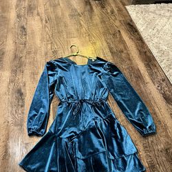 Green/blue Velvet Dress 
