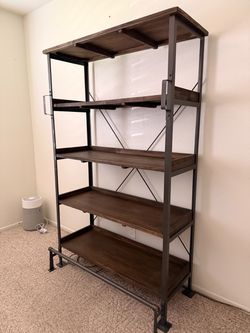 Industrial Wood and Metal Bookshelf