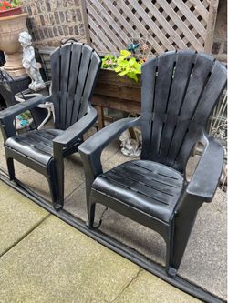 Black patio chairs