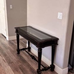 Glass-Top Console / Side Table – Classic Design