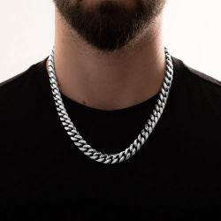Balanzi Cuban Link Chain (Silver) 12MM
20" & Fiusem 3.5mm Cuban Link Chains for Men, Silver Tone/Black/14K Gold Plated Stainless Steel Necklace