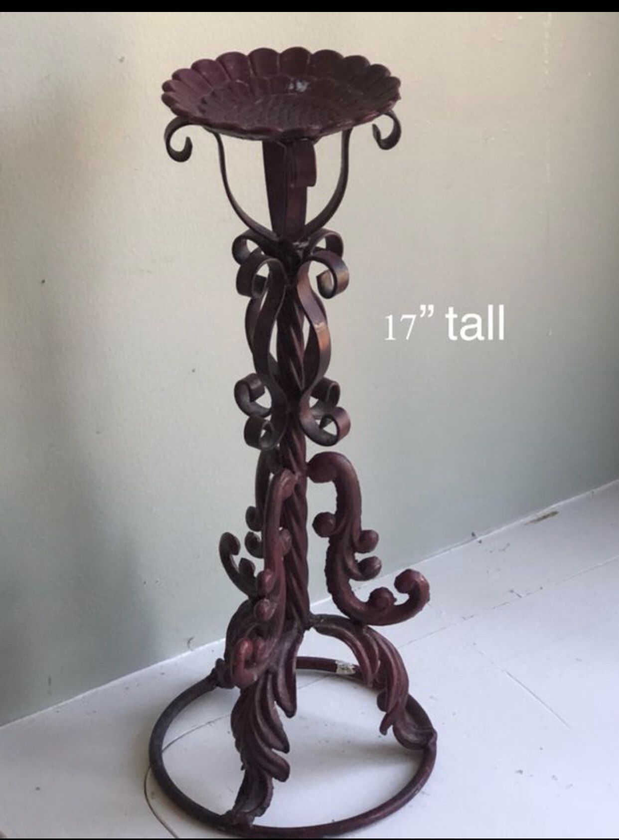 Rustic heavy metal candle holder