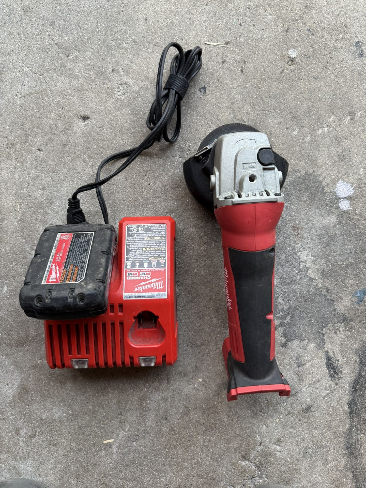 M18 Milwaukee Grinder Used Almost New With M18 Battery 2.0 And Charger Herramienta Tools