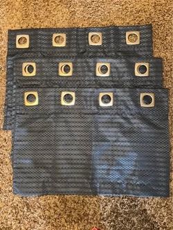 Set of 3 slate blue window valance curtain topper (52x18") 18" panel like new