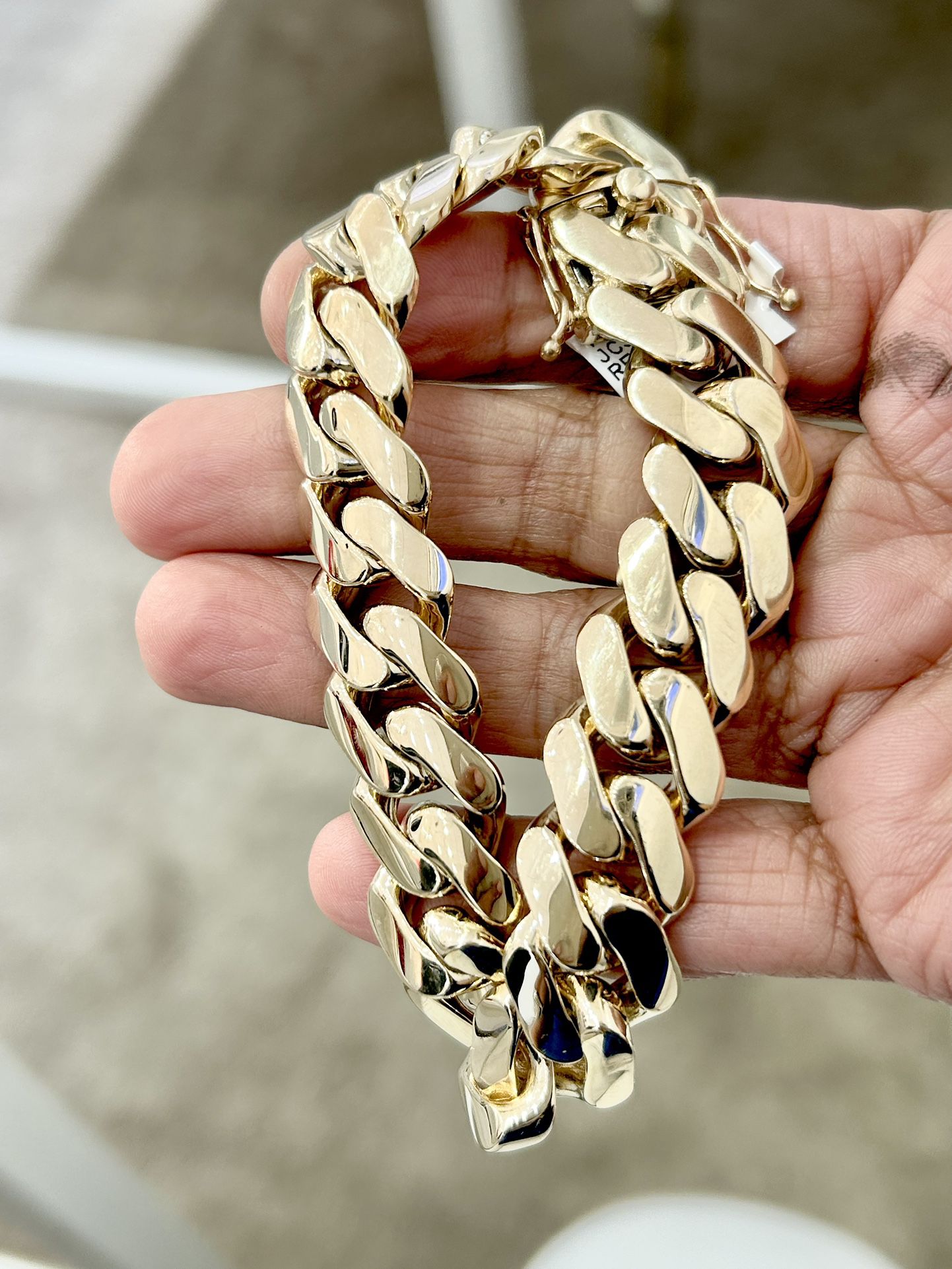 108.3 Gms 10KT-YG Solid Flat Miami Cuban Bracelet 