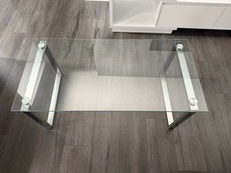 Glass Top Coffee Table with Chrome Legs