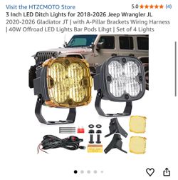 HTZCMOTO 3-Inch 40W LED Ditch Lights Set of 4