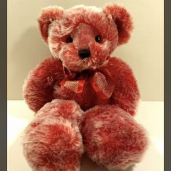 17” Red Teddy bear With Bow  “Dumplin”