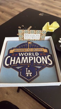 LA Dodgers Back-to-Back World Champions Decorative Tile