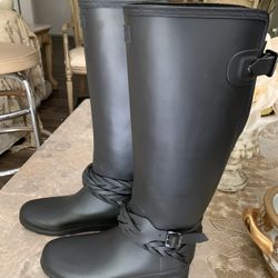 Hunter Black Rain Boots Sz 8