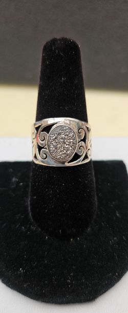 Genuine Druzy wide band ring