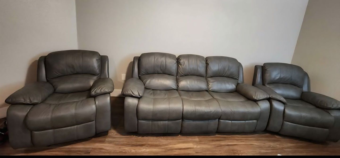 Leather Couch 3+1+1 Seater