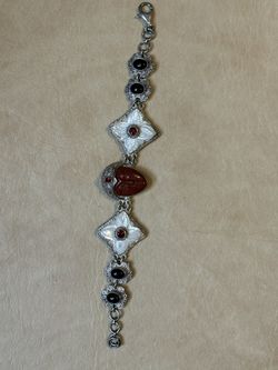 Sajen Sterling Silver Jasper MOP Gemstones Bracelet