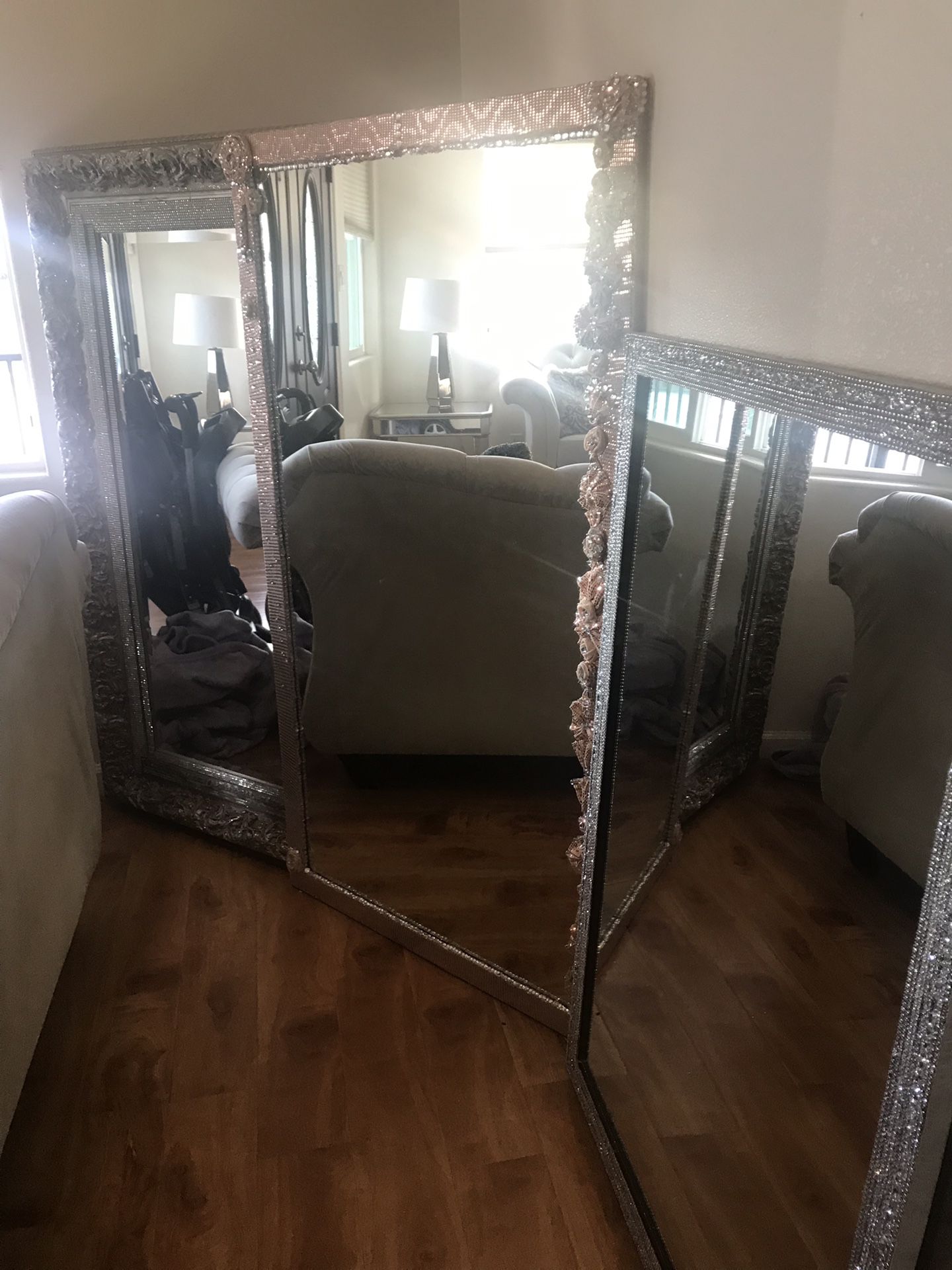 3 large Hollywood glam mirrors