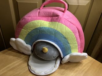 PIXIE CRUSH Rainbow Plush Carrier with Narwhal Toy