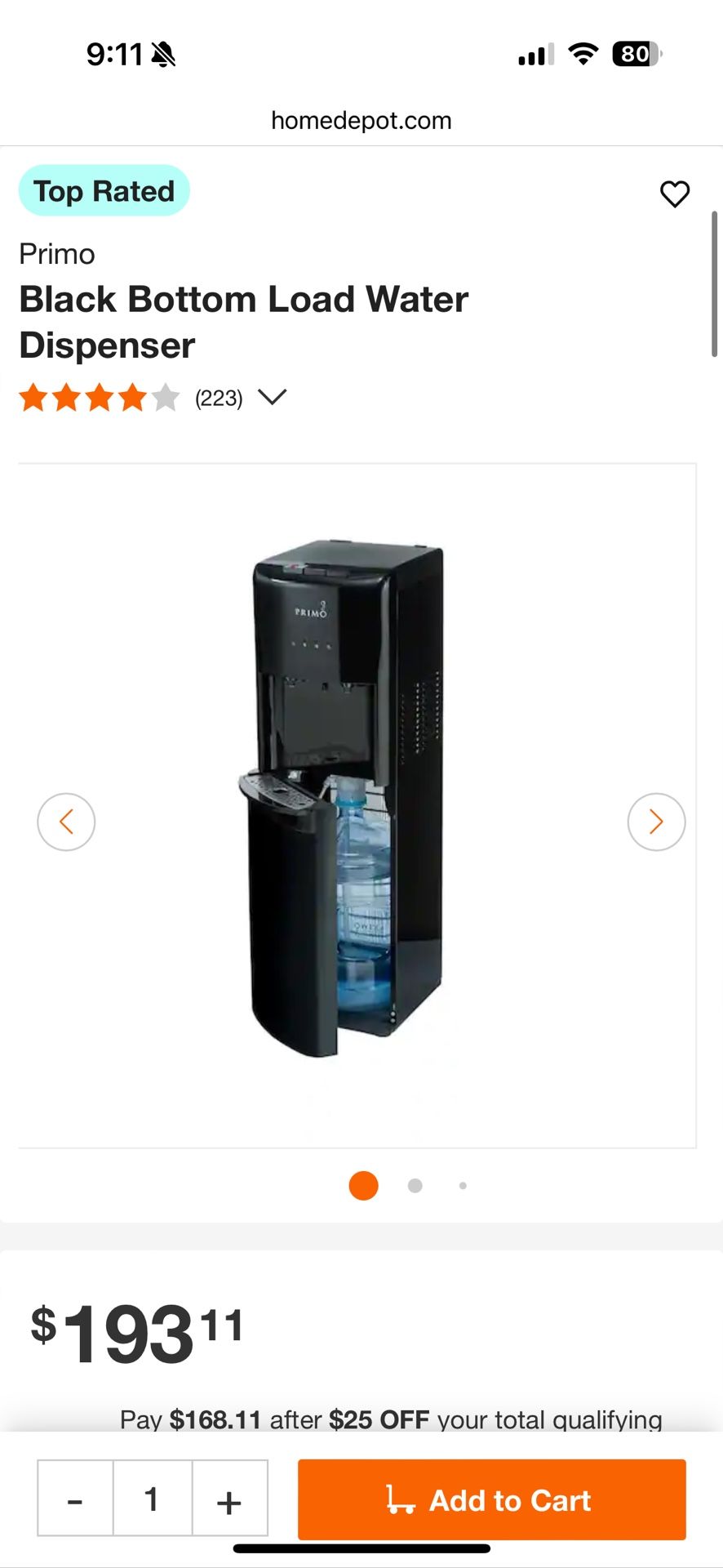 Primo Hot/Cold Water Dispenser 6 Months Old