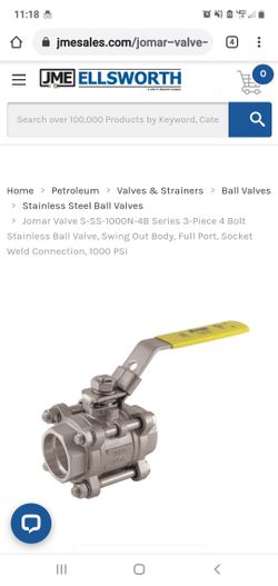 Jomar Stainless Steel Ball Valve 4 inch $150