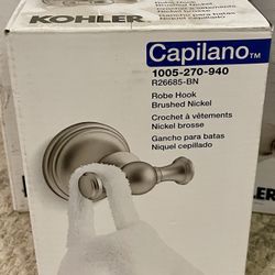 KOHLER Capilano Robe Hook in Vibrant Brushed Nickel