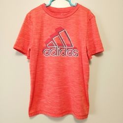 Adidas orange and white Climalite athletic short sleeve t shirt size 7 XS