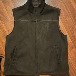 Columbia Fleece And Mens Suede Lined Vest Xl 