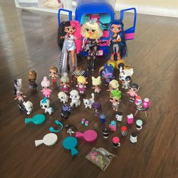 70 Pieces LOL OMG Bus .dolls Accessories All In Good Condition No Broken Or Chips 