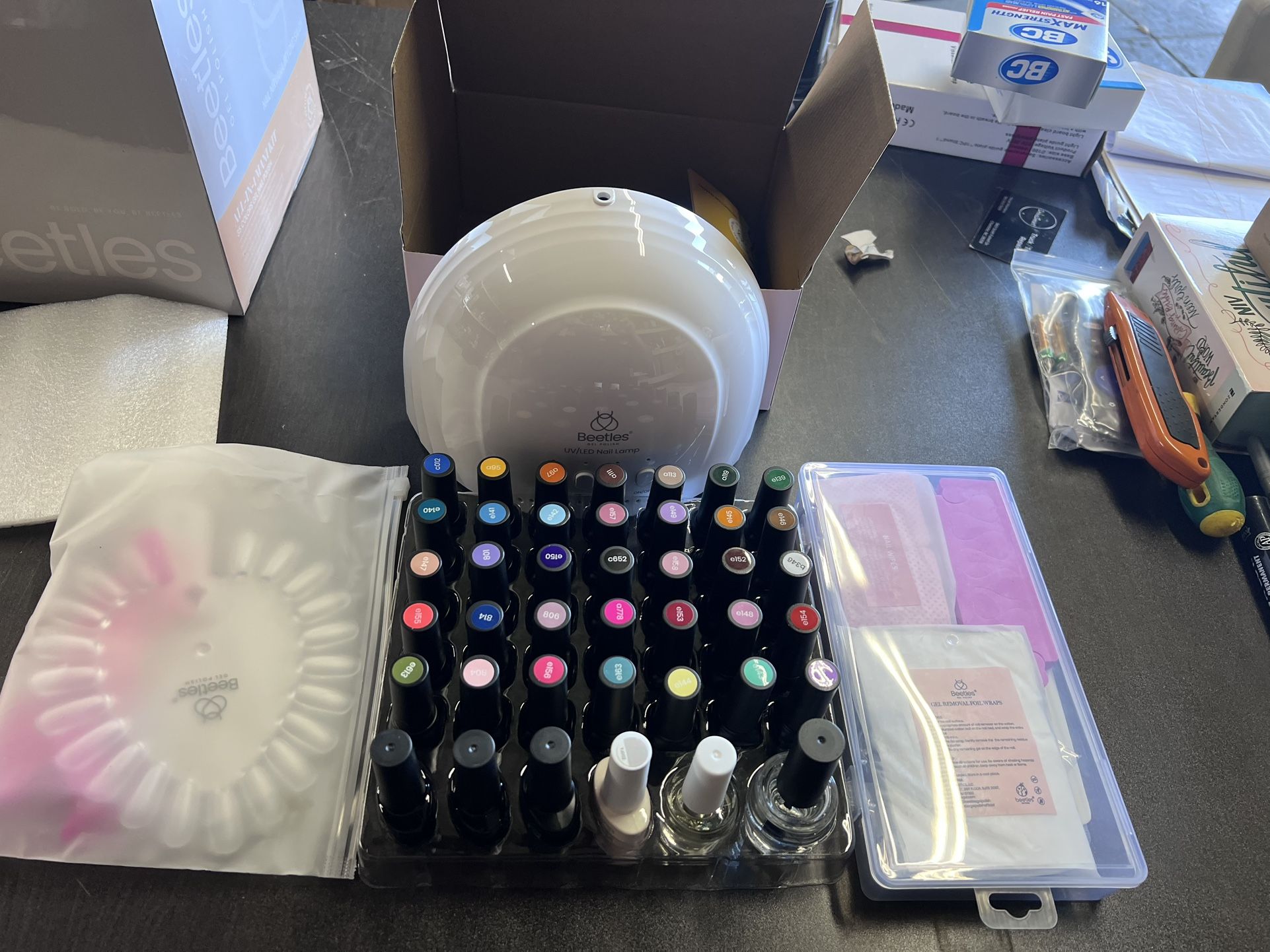 Beetles Gel Nail Polish Kit with U V Light 68 Pcs Emotional Spectrum 35 Colors Gel Polish Nail Kit with Base and Matte&Glossy Top Coat Soak Off All Se