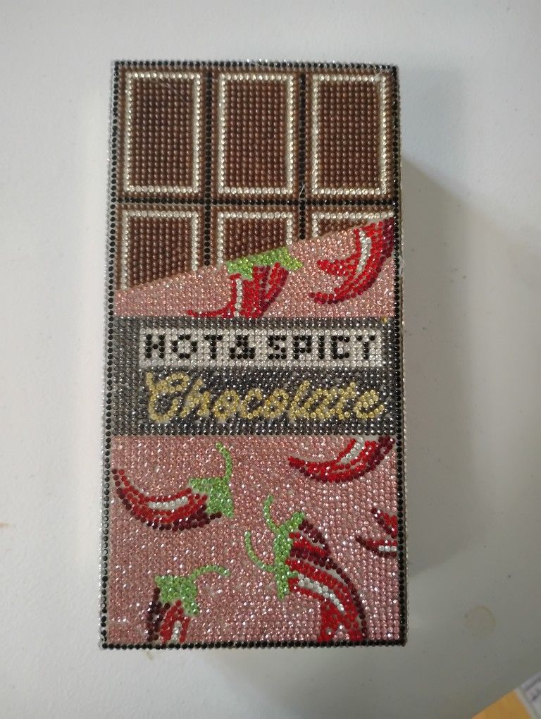 Caleesa Hot And Spice Chocolate Rhinestone Bag 