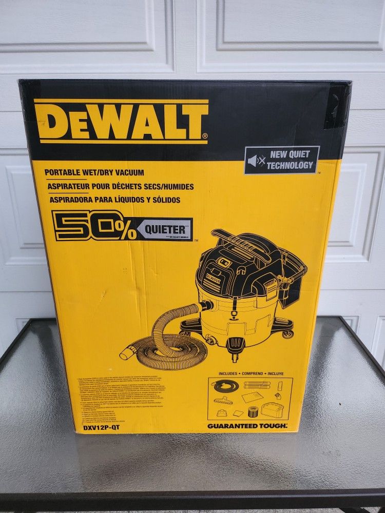 Dewalt Stealthsonic Quiet 12-Gallon Wet/Dry Shop Vacuum -BRAND NEW