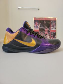 Nike Zoom Kobe 5 OG Lakers Away 2010 ✅️ Size 9 Men's 💎 Preowned, Great Condition 💯% Guaranteed Authentic Kobe V, Rare, Original 🔥🔥