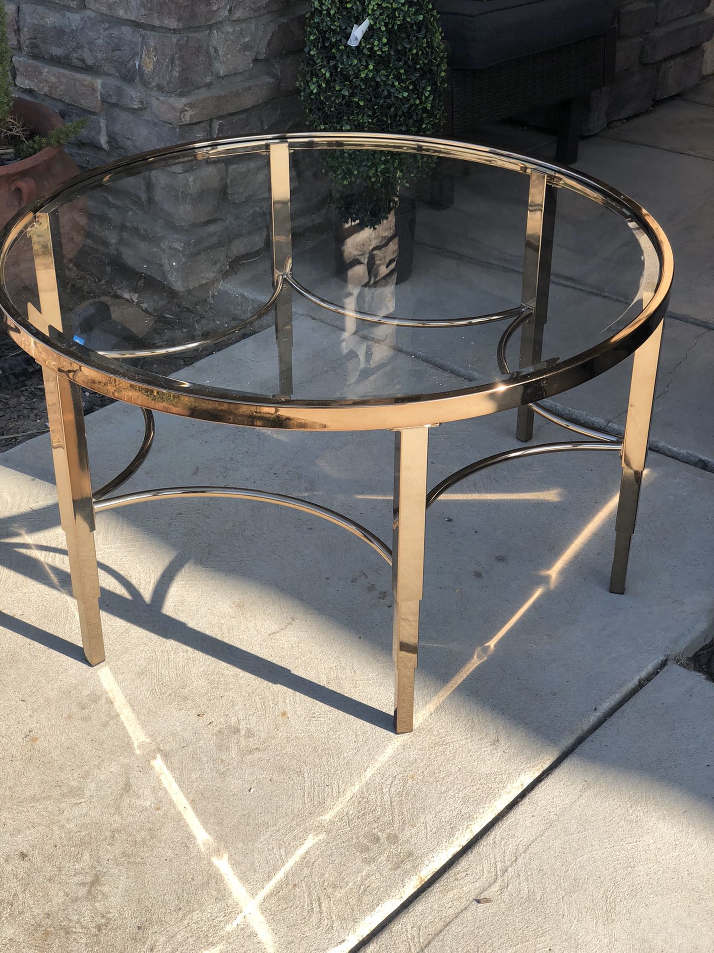 Brand new gold color metal coffee table. Retails for over $300