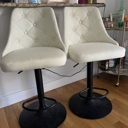cream adjustable swivel bar stools 