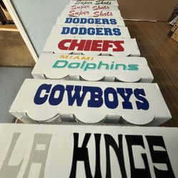 3 Set Shot Cups (NFL, LA Dodgers, Etc)
