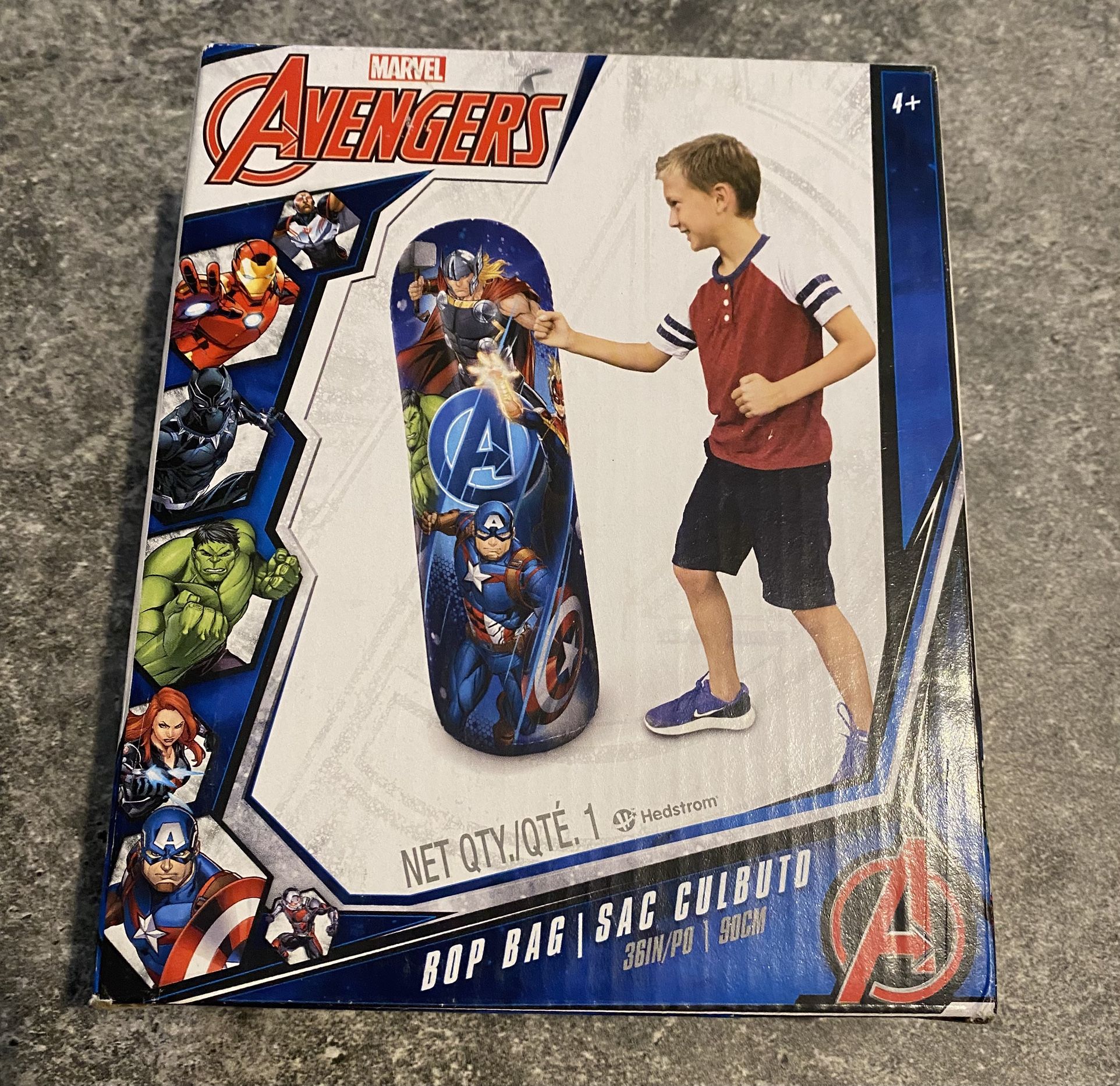 Marvel Avengers 36" Bop Bag Kids Exercise Fun Captain America Thor Hulk 4+, New