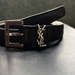 YSL Black Leather Belt
