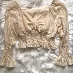 Vintage Lace Off The Shoulder Crop Top
