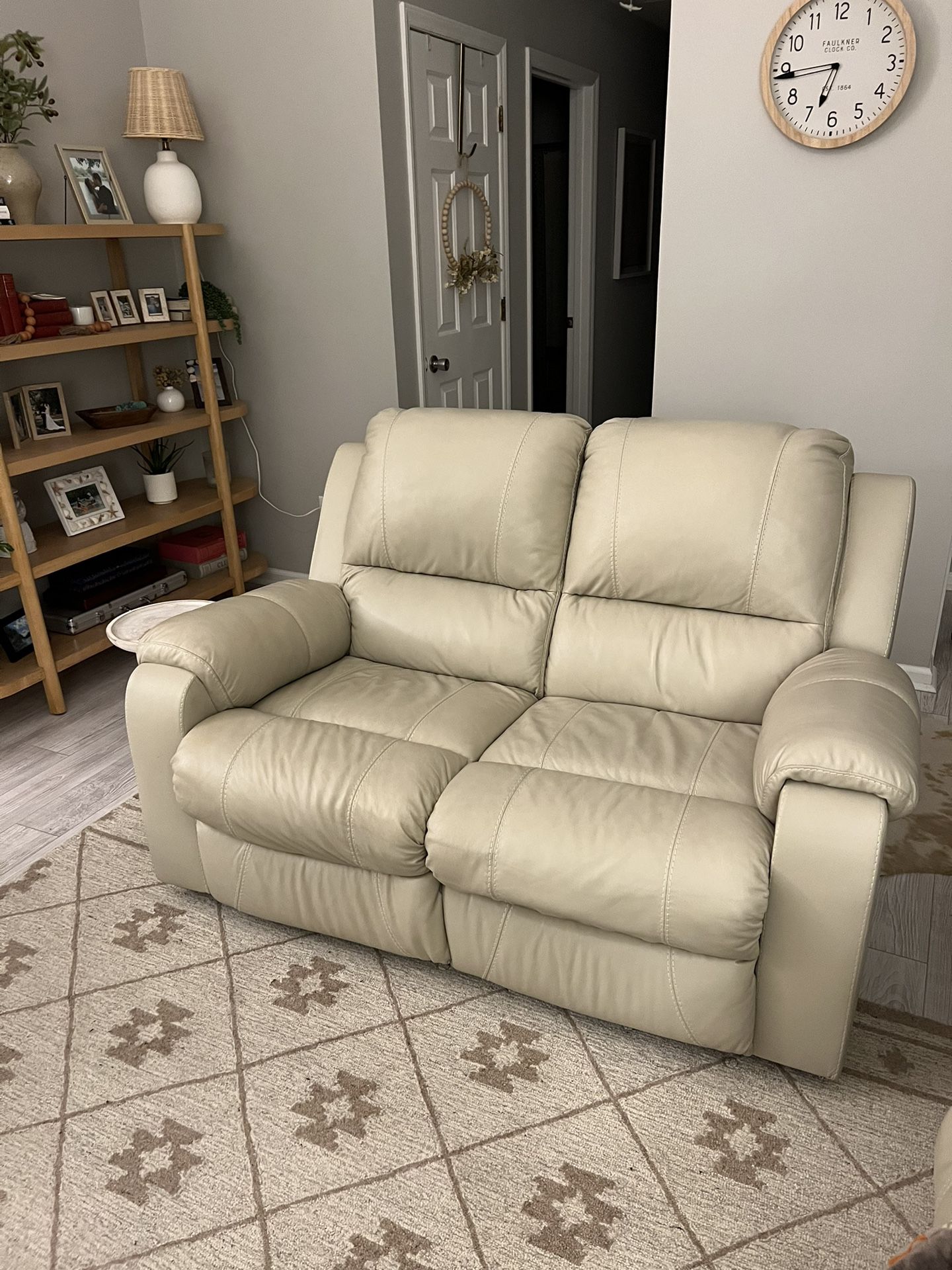 Leather 2 Piece Couch Recliner Set