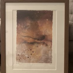 Wood Frame Print Of Prehistoric Cave Paintings 