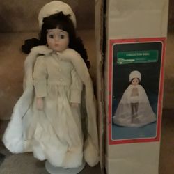 Christmas Around The World 15" Tall Porcelain Doll W/ Box 