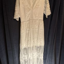 Boho White Lace Dress