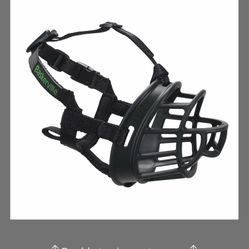 BASKERVILLE ULTRA MUZZLE - Patented Humane Design, Breathable, Dog Can Pant And Drink, Adjustable, Padded, Training Muzzle For Medium-Sized Dogs, Prev