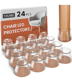 24 Pcs Chair Leg Floor Protectors for Hardwood Floors Silicone Covers Felt Pads Furniture Leg Cap