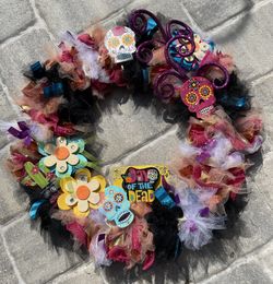Day Of the Dead Halloween Wreath  👻