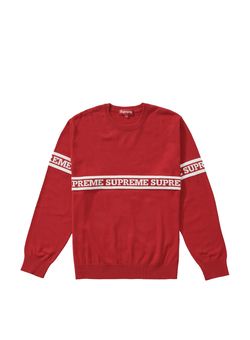 Supreme Logo Stripe Knit Top Size Medium