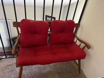 Wood Love seat.