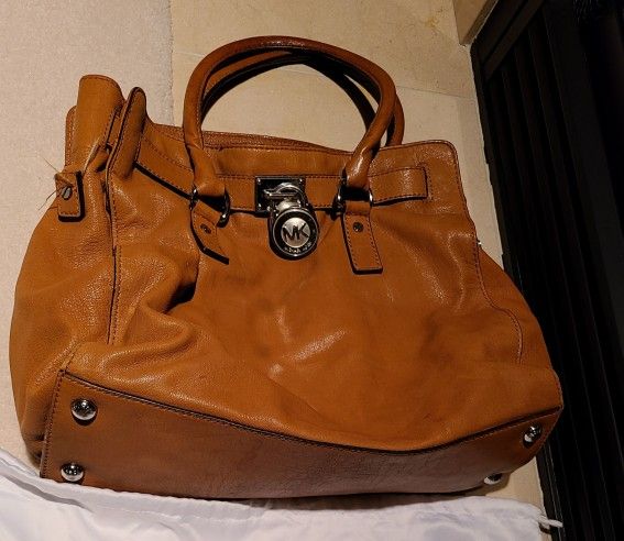 Michael Kors Designer Light Brown Hamilton Purse Handbag 