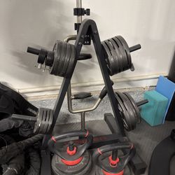 Weight Set With Bar And Rack