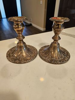 Gorham Chantilly Duchess Sterling Silver Pair of Candleholders
