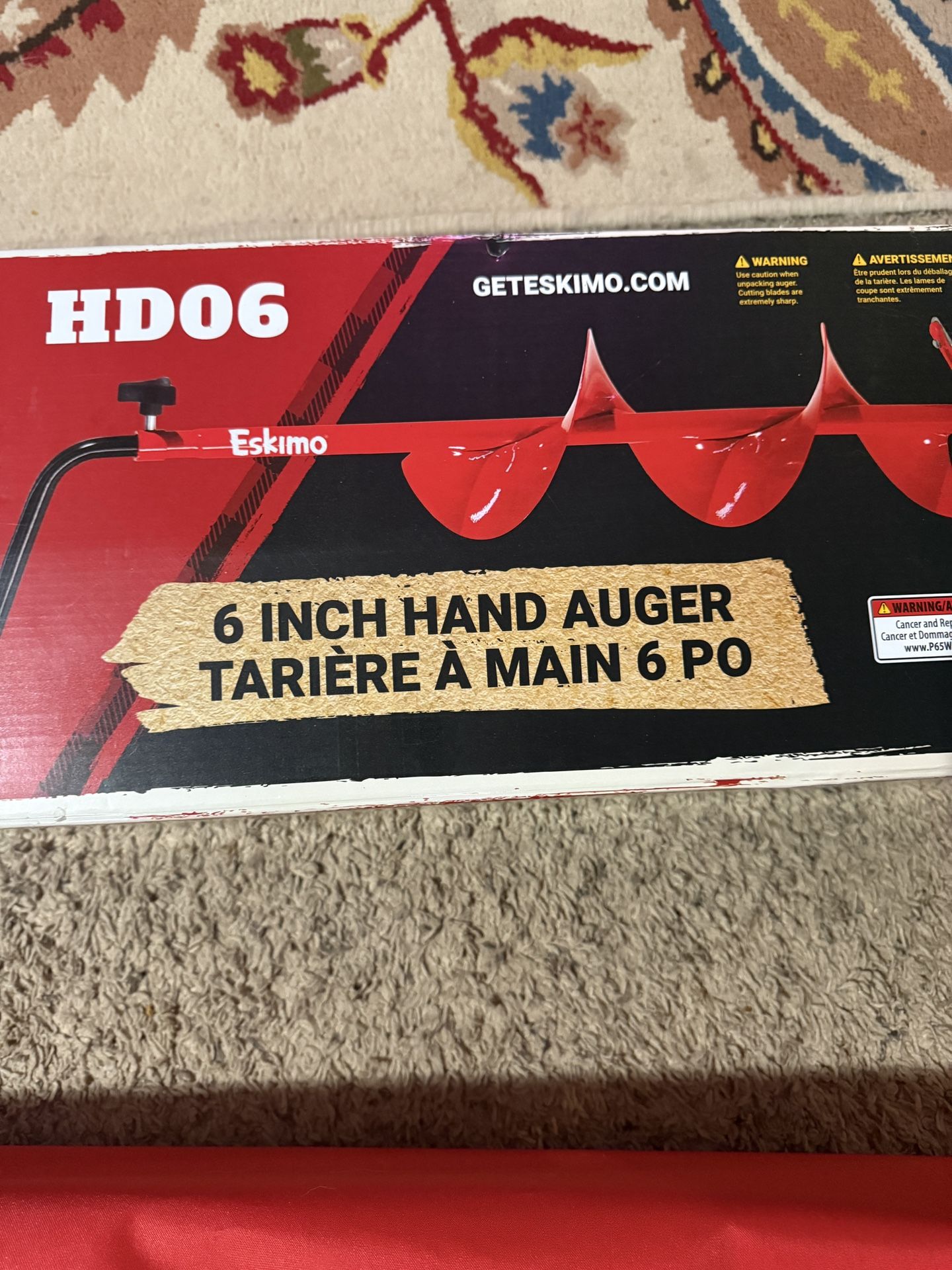 New - 6 Inch Hand Auger For Ice Fishing - HD06 - Eskimo Brand